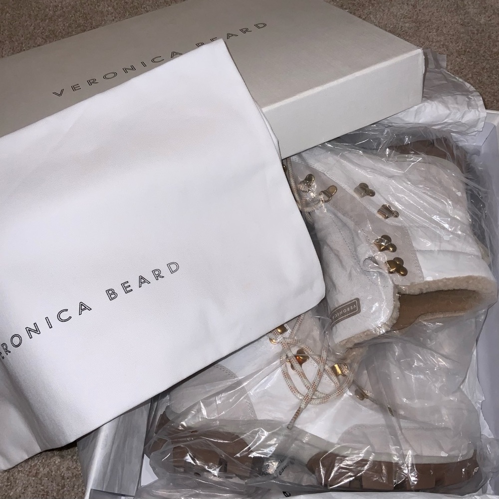 Veronica Beard 'Galina' Shearling Lined Water Resistant Boots - 37 / 7 - Picture 6 of 7
